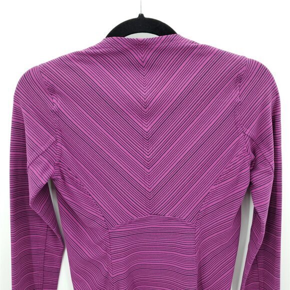 Lululemon Kanto Catch Me Long Sleeve 4 Stripe Regal Plum Naval Blue - Picture 12 of 15